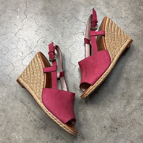 Kate Spade magenta, suede espadrille wedges - Picture 4 of 7